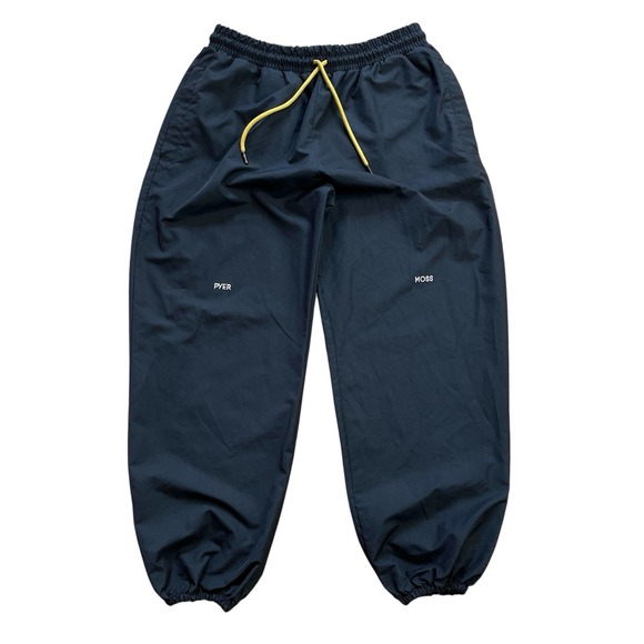 Pyer Moss Track Pant Womens L Black Shell Crop Jogger Stretch Drawstring Street - Picture 1 of 9